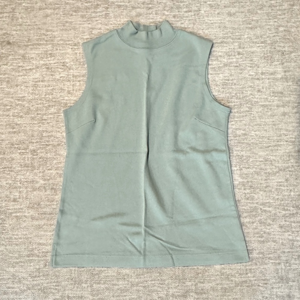 Sage Green Sleeveless Mock Neck Tank